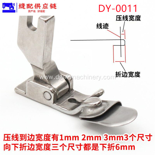 Flat Car Non Ironing Lower Folding Presser Foot DY-0011